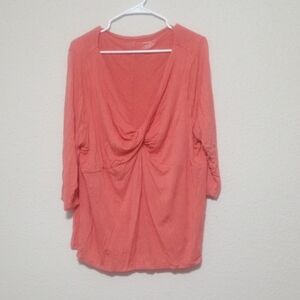 Lane Bryant Coral Drape Blouse